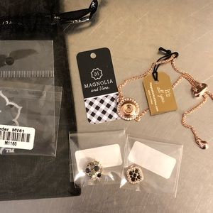 Magnolia and Vine Rose Gold Bracelet 2 Charms